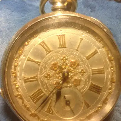 Antique Gorgeous Sterling Silver English Lever Pocket Watch ., View more