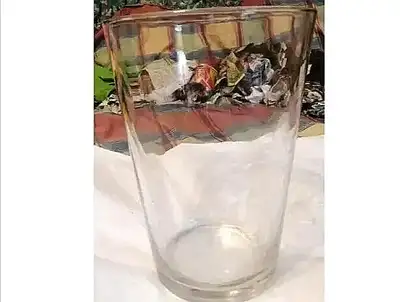 Heavy clear glass Trash Can Wastebasket, Garbage Container Bin for Bathrooms, Kitchen, very good con...