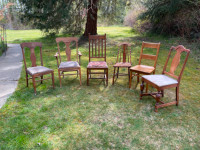 Looking for a project? 6 oak chair in need of restoration.