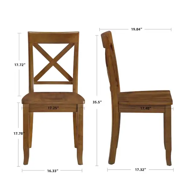 DUHOME Walnut Wood Country Farmhouse Cross Back Dining Chairs in Chairs & Recliners in Markham / York Region - Image 7