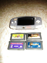 Nintendo Game Boy Advance Glacier  AGB-001 w/4 Games