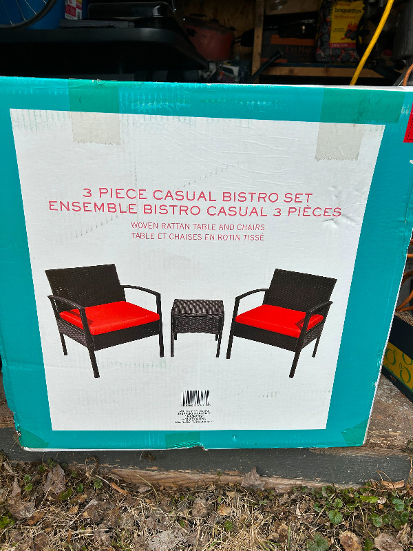 3 piece black wicker patio set in Patio & Garden Furniture in Winnipeg