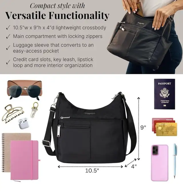 New Baggallini Anti-theft Free Time Crossbody Bag Purse in Women's - Bags & Wallets in Oshawa / Durham Region - Image 4