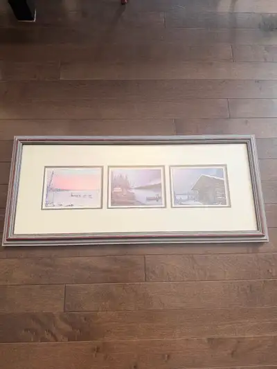 Selling a 3 part Glen Scrimshaw framed print, View more
