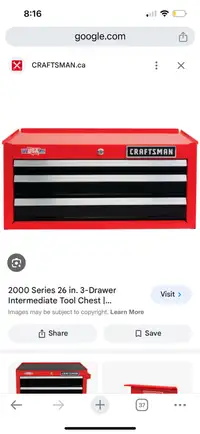 ISO craftsman 26” 3 drawer intermediate tool box