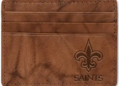 Brown Leather New Orleans Saints Card Holder, View more