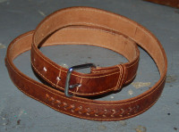 $10 Vintage tooled leather cowboy men's belt with chrome buckle