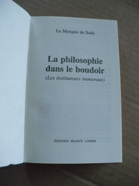 LA PHILOSOPHIE DANS LE BOUDOIR ( ÉROTISMES ) LE MARQUIS DE SADE