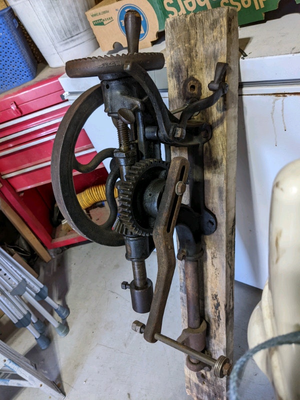 Antique Manual Drill Press and Hand Drill Arts & Collectibles