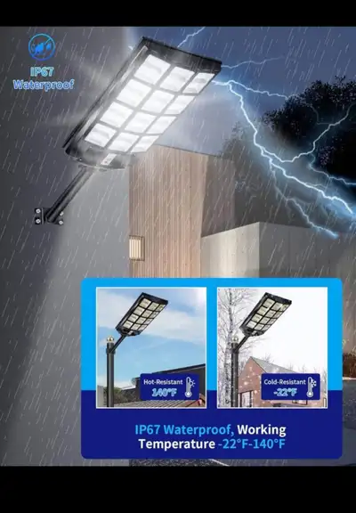 Pack of 1 Kwinmyso 4800W Solar Street Light,1152 LEDs 480000LM S, View more