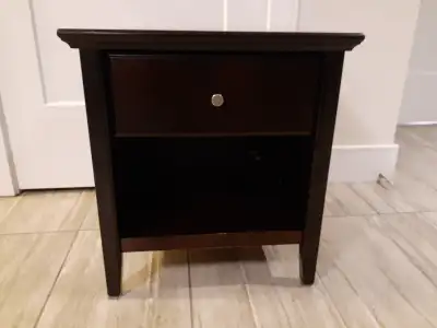 Solid side table for living room or bedroom, View more