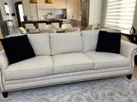 White Linen 3 seater sofa