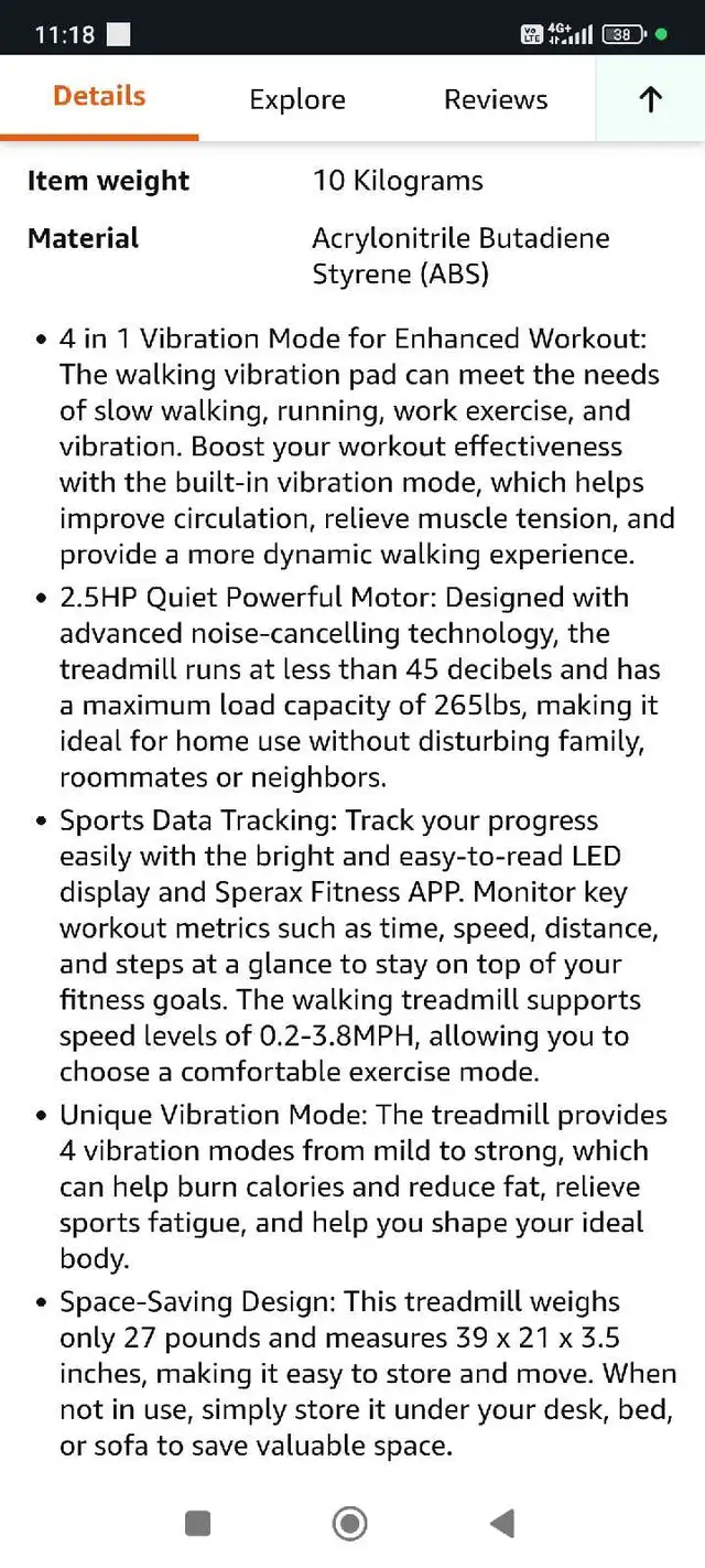 Walking Vibration Pad, 4 in 1 Treadmill, Walking Treadmill Pad f in Exercise Equipment in Edmonton - Image 7