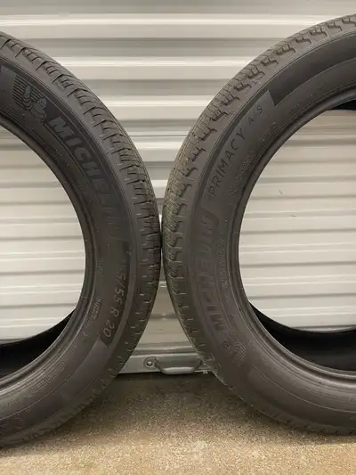 Pair. 255/55R20 11OV XL MICHELIN Primacy A/S. FIRM $200: Two Used All Seasons Tires. FIRM Tires Trea...