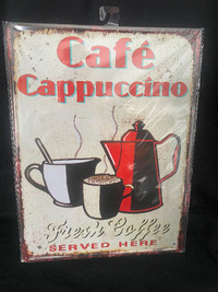 New Tin Cappuccino Sign