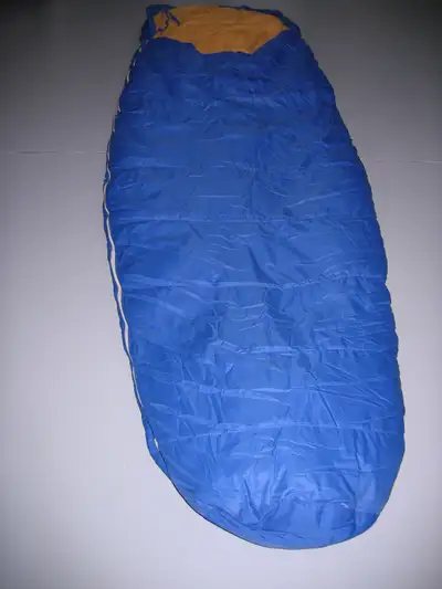 Mummy style down filled sleeping bag, View more