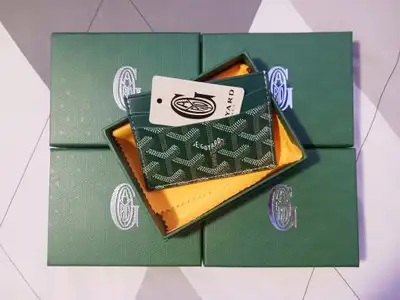 New Goyard card holder. Green canvas with signature Goyard pattern. Comes with box and dust bag. Per...