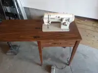 sewing machine and table
