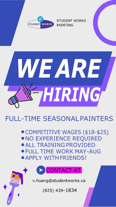 Painter - No Experience Needed - May-Aug (Edmonton), View more