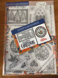Stained Glass Christmas stamp and die kit