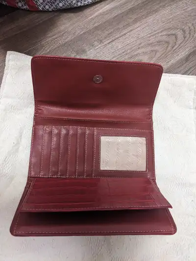 Prada Milano RED Leather Black TRIANGLE LOGO Alligator Wallet, View more