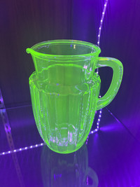 Vintage uranium glass pitcher