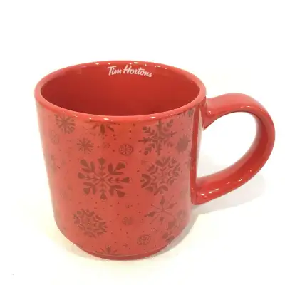 Tim Hortons Festive☃️ Red Snowflake Ceramic Mug  – 63% Off Sale!, View more