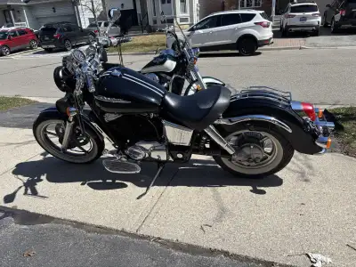 Selling a 2003 Honda Shadow, a reliable cruiser with a sleek black finish, perfect for comfortable r...