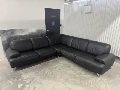 black leather sectional, View more
