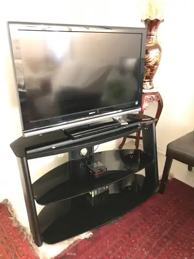 40” Sony TV + Glass TV Stand –  (Firm/Slightly Negotiable), View more