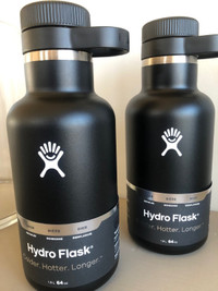 Hydro Flask Growler 1.9L/64 oz. Black. $40 each, 2 available