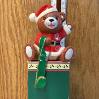 Vintage Christmas Bear Stocking Hanger