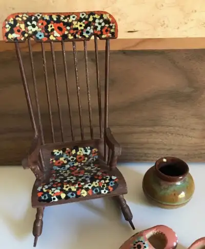 Miniature Rocking Chair Albert Nadeau Quebec, Mini Pottery Pot, View more