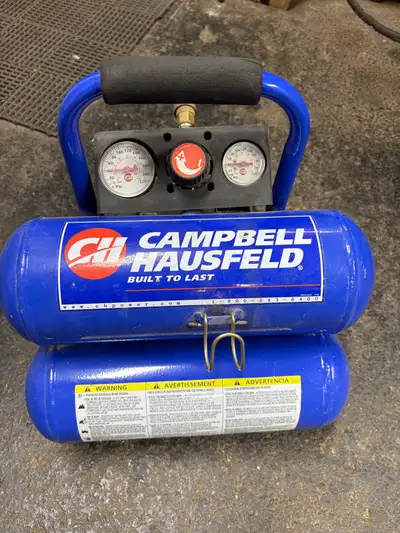 Campbell Hausfeld compressor. Works well, good for small projects. $50obo