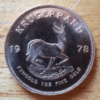 Pieces monnaie Krugerrand d'Afrique du Sud or 34 g pur net 1 oz