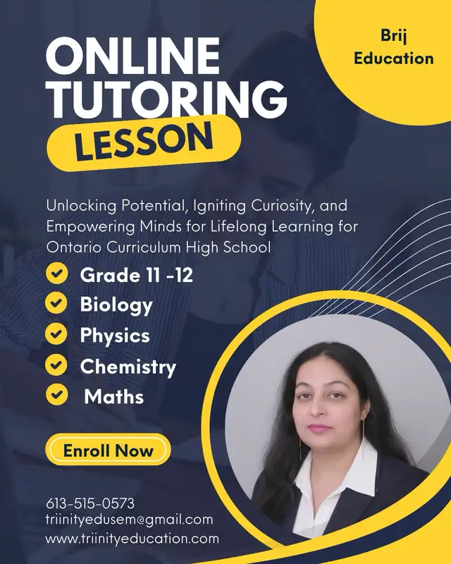 Physics Chemistry Biology Maths Grade 11 -12 Female in Tutors & Languages in Ottawa - Image 2