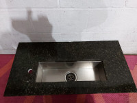 Stainless narrow rectangle Sink Granit counter top vanity bath