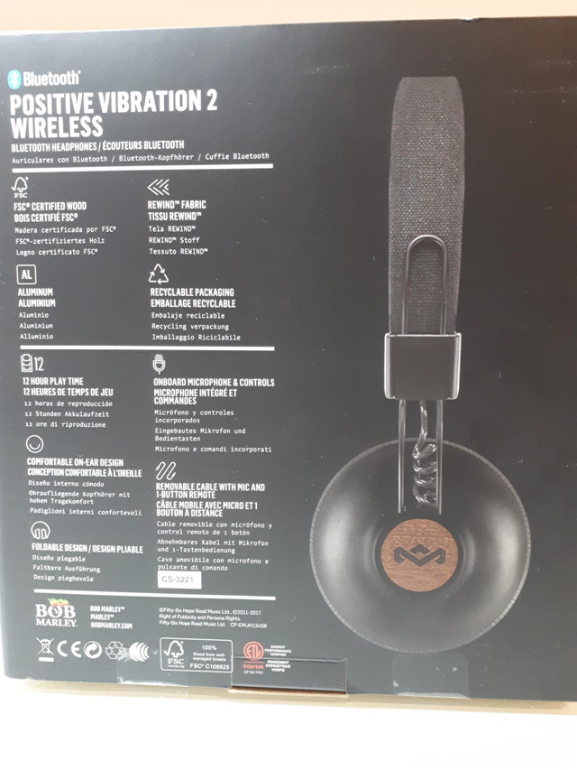 House of Marley Positive Vibration 2 On-Ear Bluetooth Headphones in Headphones in Oakville / Halton Region - Image 2