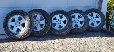 I have a set of original Jeep Wrangler safari unlimited tires, rims and sensors There is some tread...