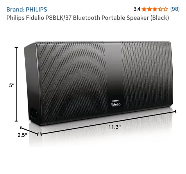 Philips Fidelio P8BLK/37 Bluetooth Portable Speaker (Black) in Speakers in Oshawa / Durham Region - Image 6