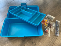 Tackle box with bait and fish hooks
