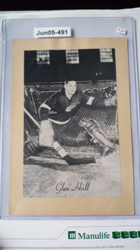 1944-63  Beehive Glen Hall Detroit Red Wings Group 2  photo card
