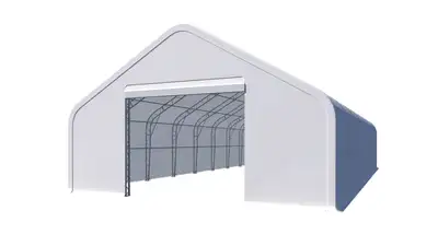 This heavy-duty 40x80x20 foot fabric building features a robust steel frame and high-quality, durabl...