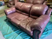 3 Piece Leather Couch Set - Sofa, Loveseat, Chair