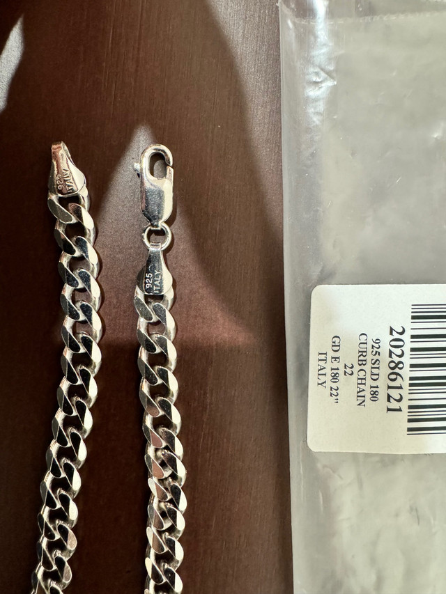 925 silver curb chain 22” 7mm  in Jewellery & Watches in Markham / York Region