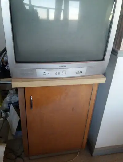 TV Stand Cabinet with Door and 2 levels of adjustable shelves, View more