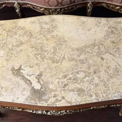 Solid wood Victorian Replica Marble coffee table, View more
