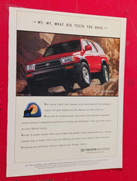 RETRO 1996 TOYOTA 4RUNNER ORIGINAL MAGAZINE AD