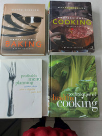Cooking and baking text books from culinary school