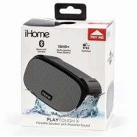 iHome PLAYTOUGH X Portable Bluetooth Speaker, Black, IBT300
